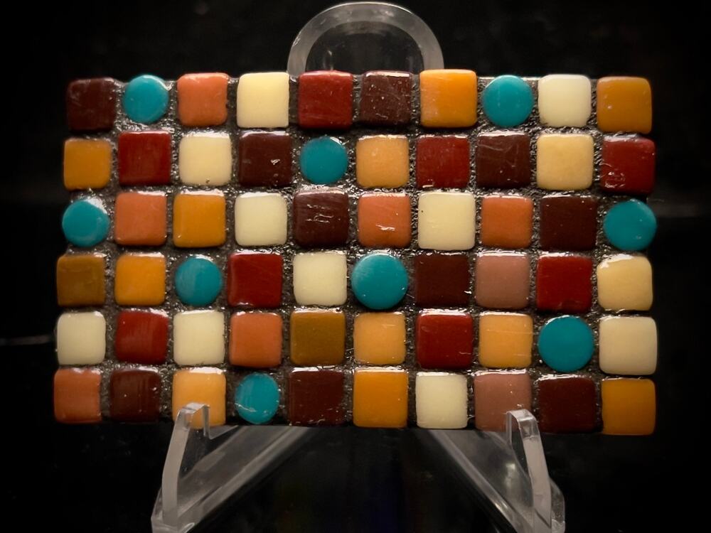 Abstract Mosaic Handmade Belt Buckle -- Unisex